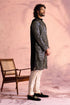 SHRESTHA BY VASTRAMAY Men's Black Georgette Embellished Kurta Pant Set
